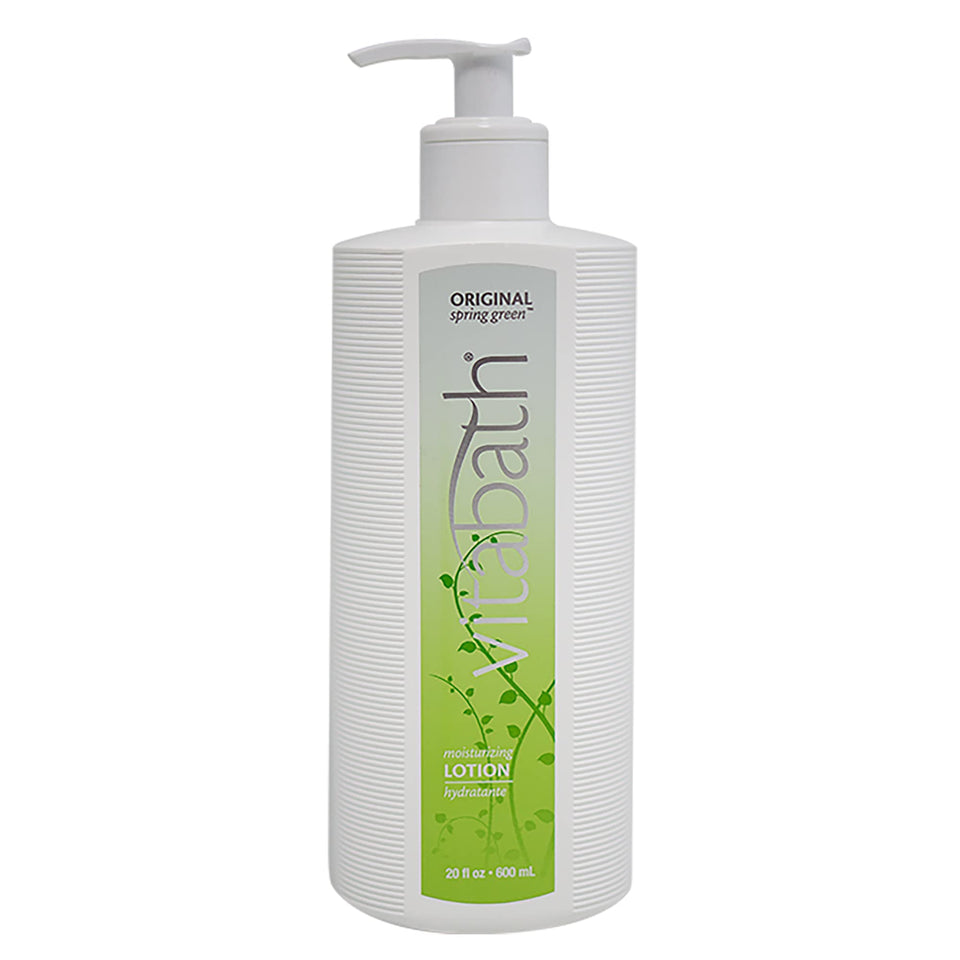 Vitabath front bottle showing label and 20 oz size for clear product ID and benefits