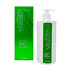 Vitabath bottle front packaging showing spring green label and size benefit