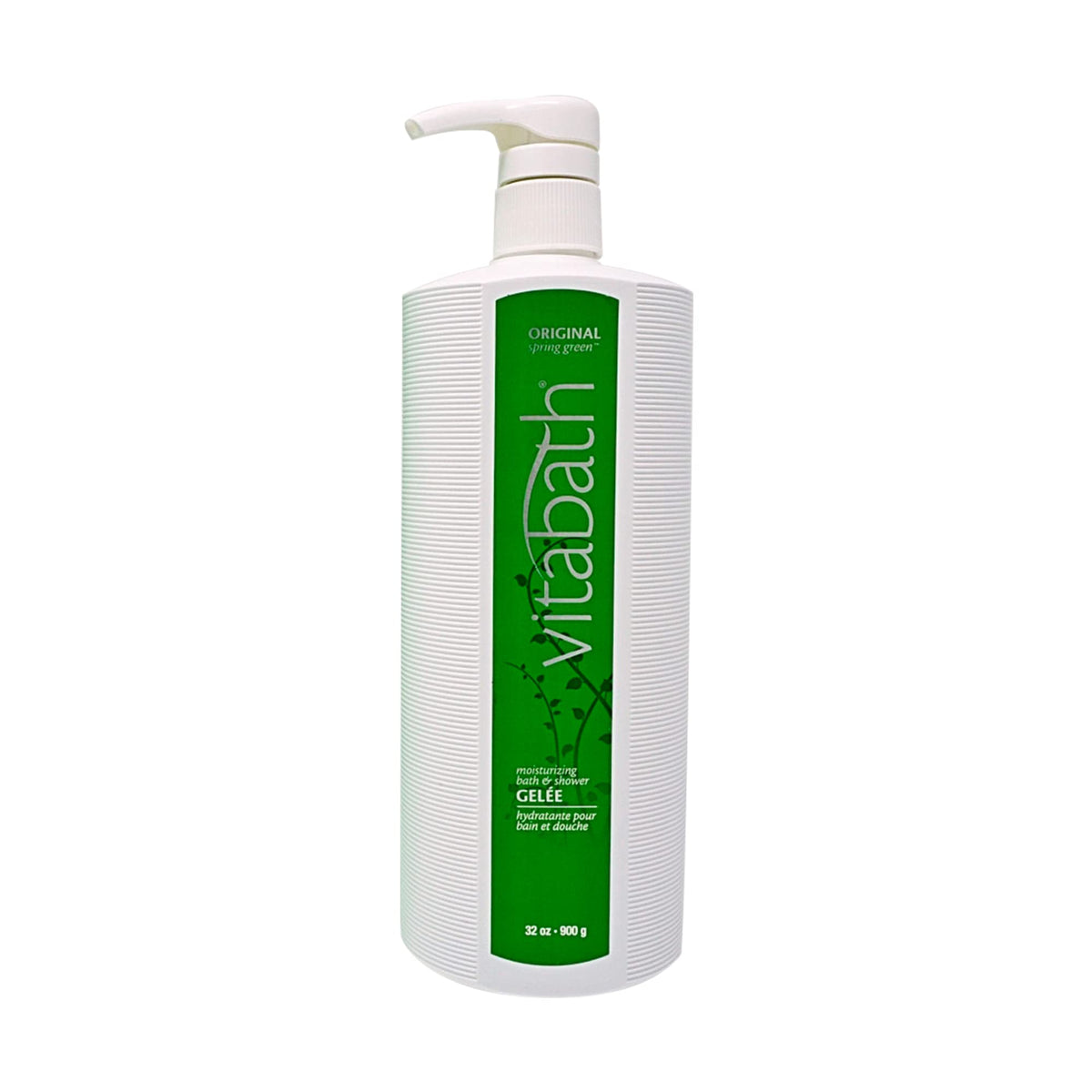 Vitabath pump dispensing gel demonstrating easy-to-use packaging
