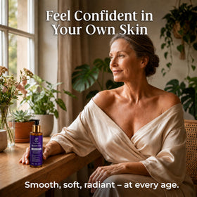 vitae charm oil spread on damp skin showing quick absorption and non-greasy finish