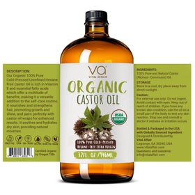 VITAL AFFAIR castor oil pack setup with cloth demonstrating topical application method