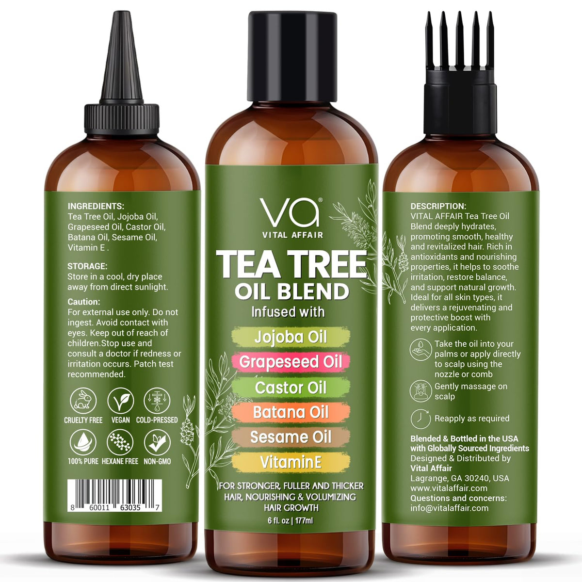 VITAL AFFAIR dropper dispensing oil, precise application for targeted scalp care