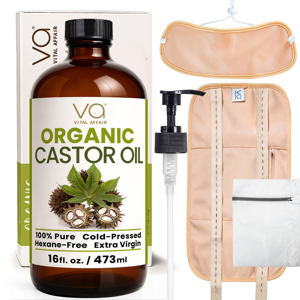 VITAL AFFAIR amber glass bottle front showing organic label and preserved oil benefit