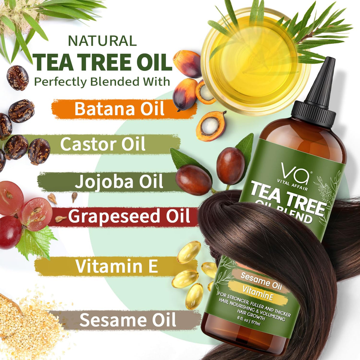 VITAL AFFAIR oil texture close-up showing smooth blend and moisturizing effect