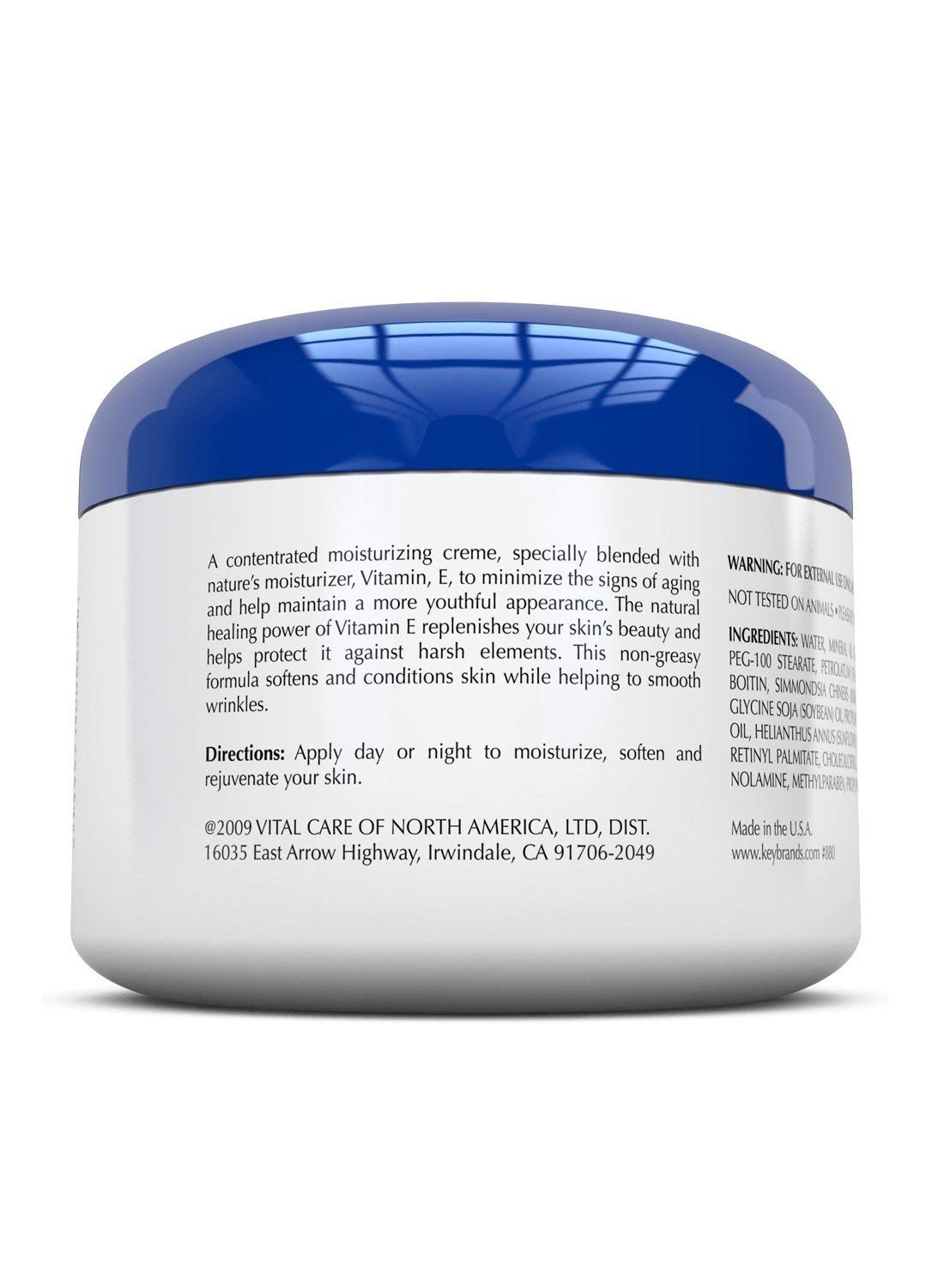 Vital Care creme texture close-up showing creamy consistency for quick absorption