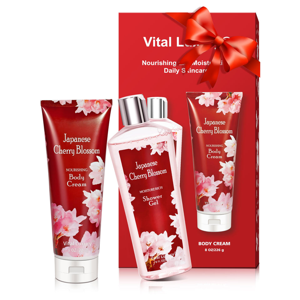 Vital Luxury front packaging showing elegant cherry blossom design and gift-ready appeal