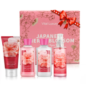 Vital Luxury front packaging showing four-piece travel bath set and gift-ready look