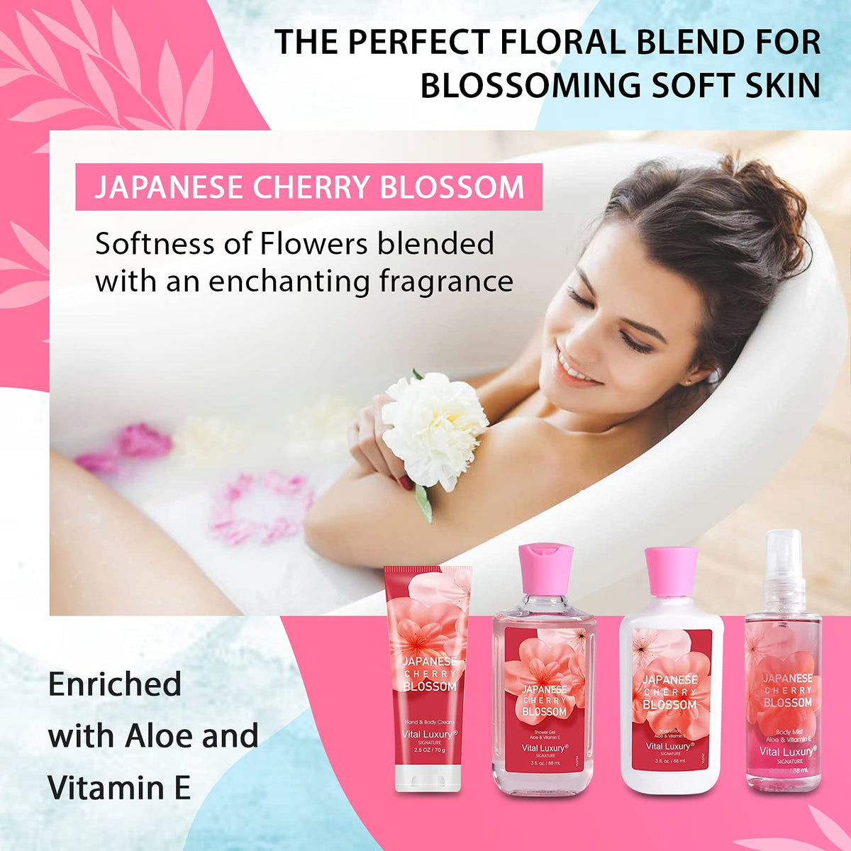 Vital Luxury shower gel pump dispensing gentle lather for easy cleansing benefit