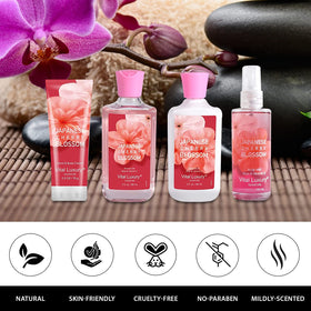 Vital Luxury travel-sized bottles aligned for packing convenience and portability