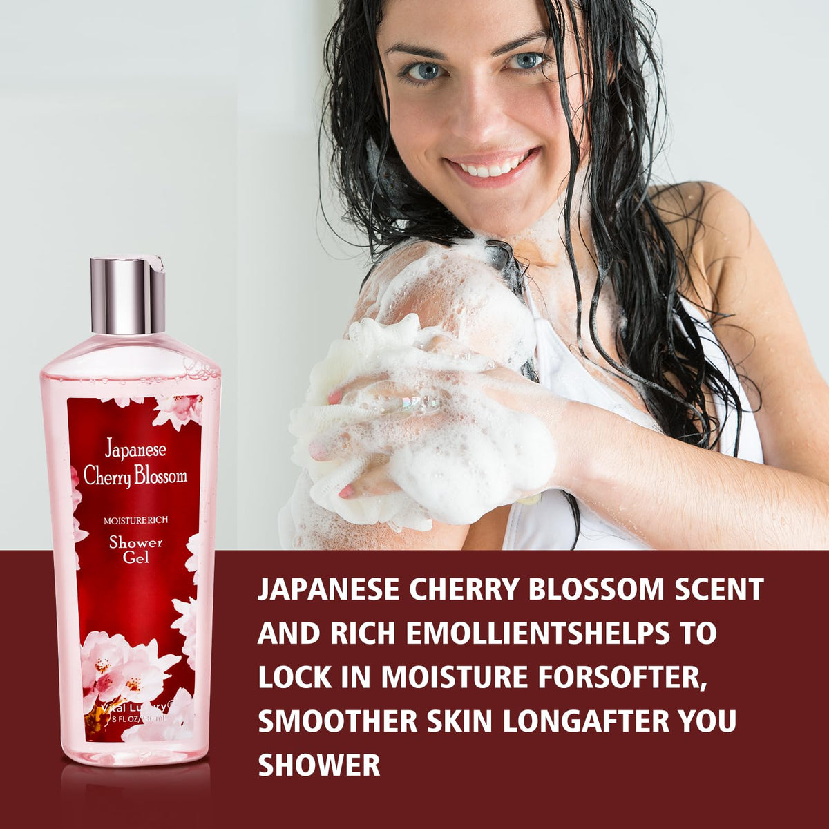 Vital Luxury shower gel and cream styled in a bathroom to evoke spa-like relaxation