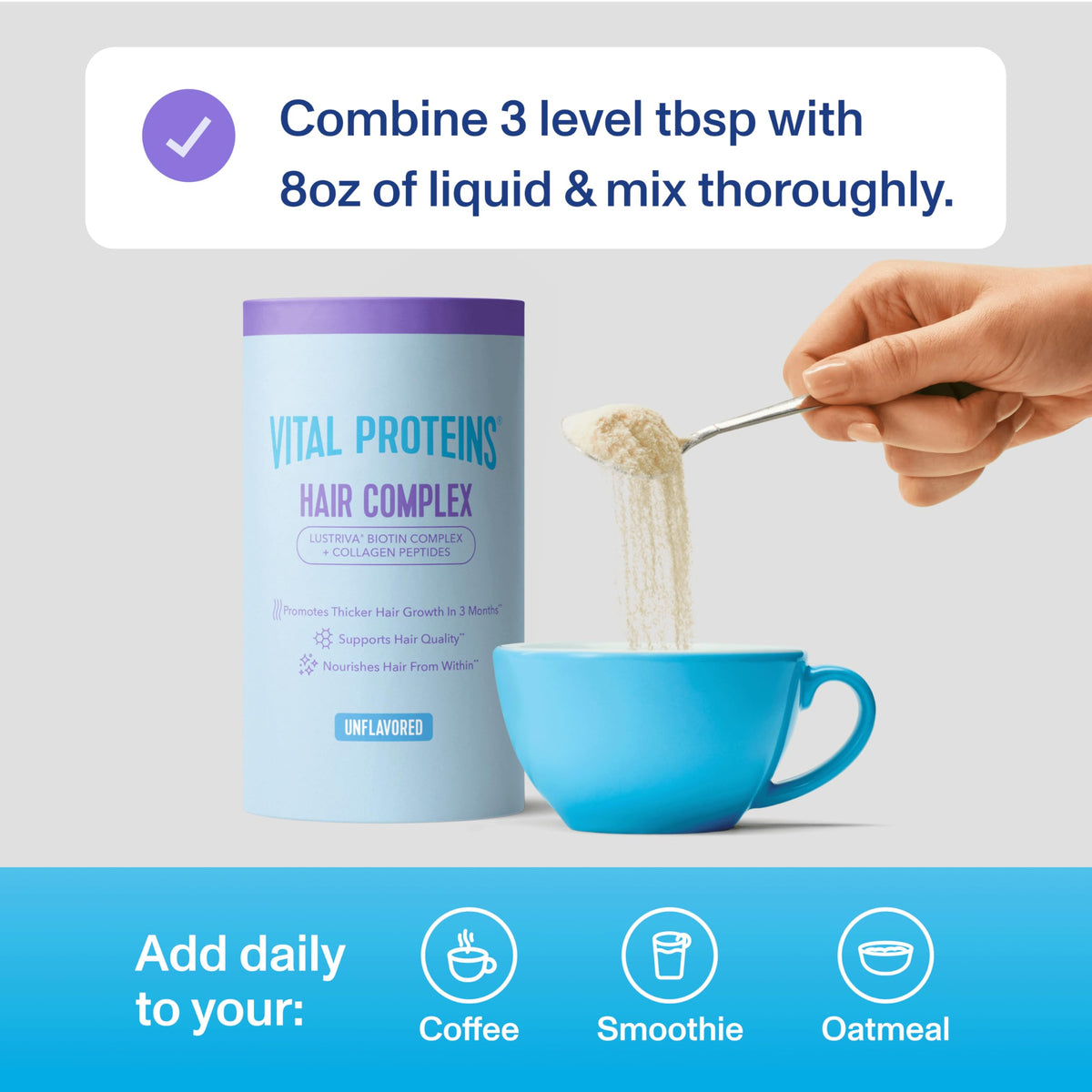 Vital Proteins scoop measuring a serving, convenient portion control