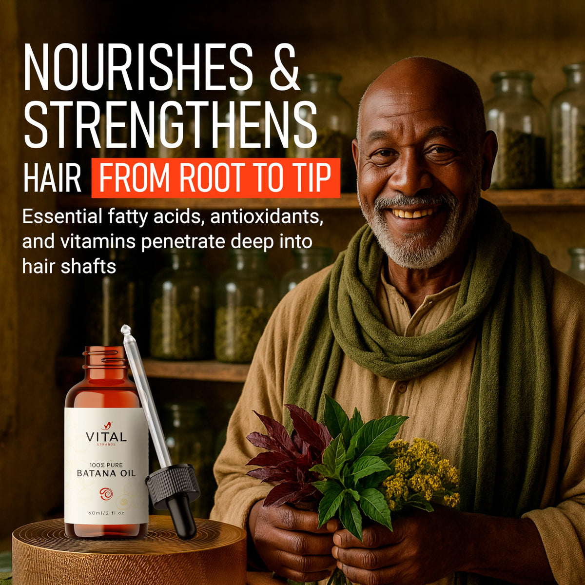 Vital Strands oil applied to scalp for targeted edge and thinning support