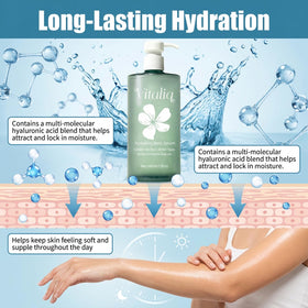 Applying Vitaliq serum on forearm to show fast absorption and instant skin refreshment
