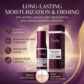 Vitaliq balm used on lips and eye corners for softening benefits