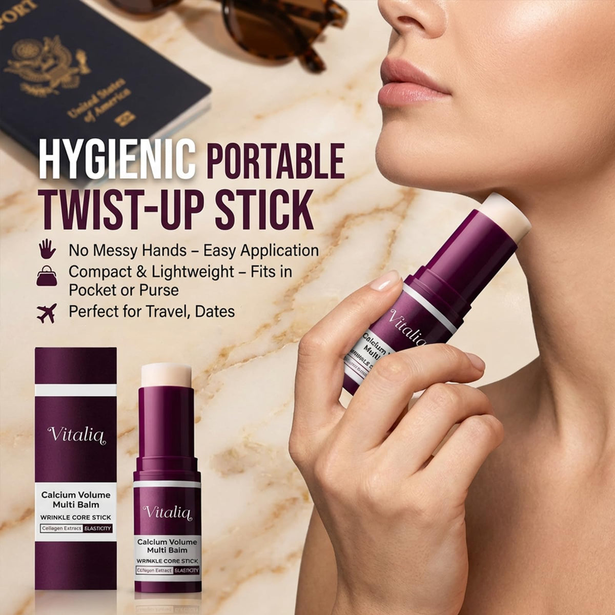 Vitaliq balm label close-up highlighting ingredients and benefits