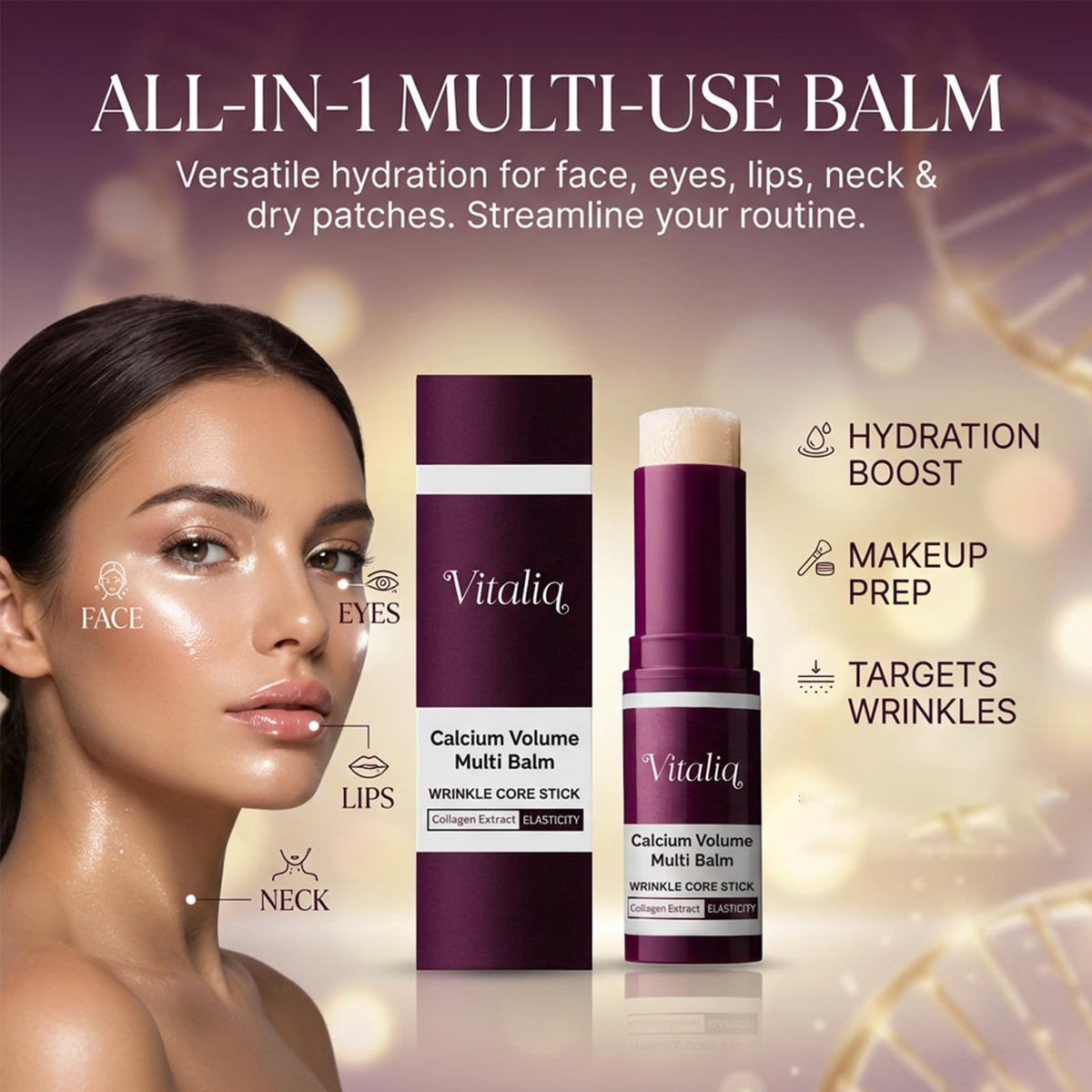 Vitaliq balm creamy texture close-up demonstrating smooth glide