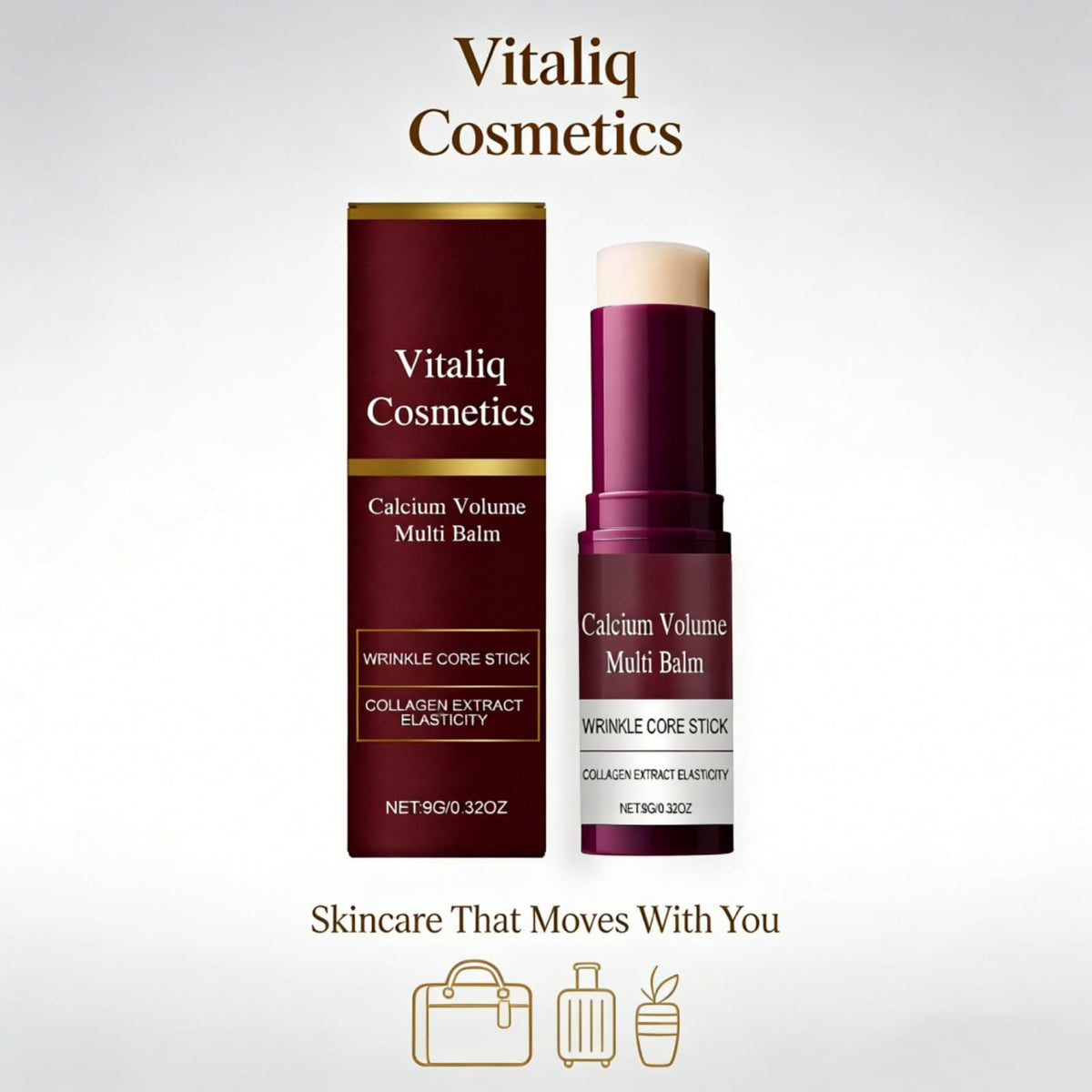 Vitaliq Cosmetics swipe detail showing smoother-looking skin texture