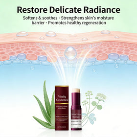 Vitaliq Cosmetics applying balm to eye area for quick hydration