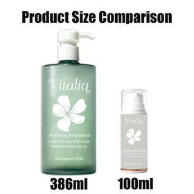 Close-up of Vitaliq ingredient label highlighting hyaluronic acid blend and plant complex benefits