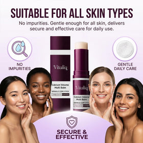 vitaliq on lips and neck providing targeted hydration and softening