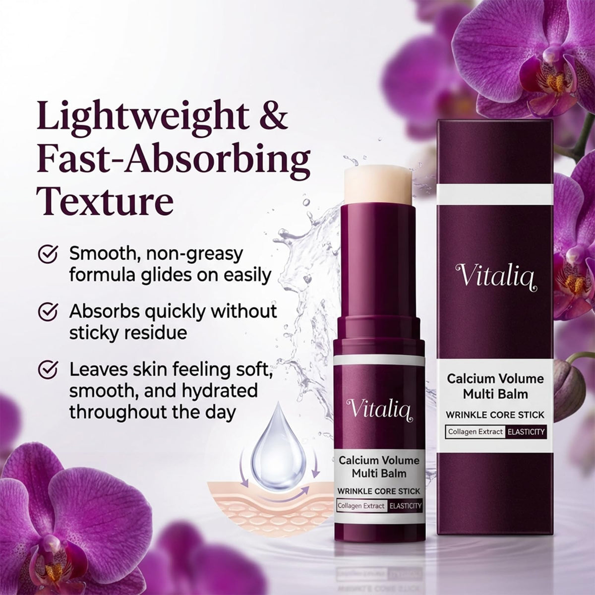 vitaliq texture closeup of balm melting on skin for quick absorption