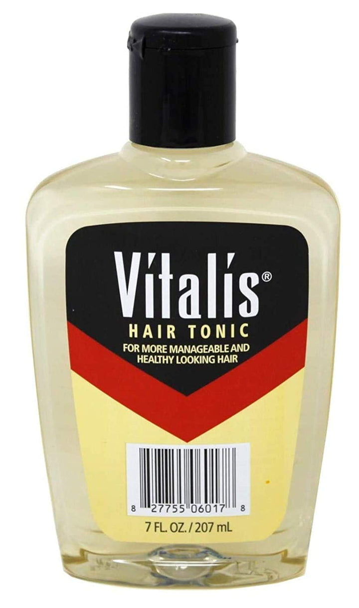 Vitalis front bottle shot showing label and 7 fl oz size for easy identification and benefit