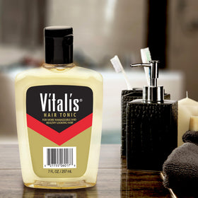 vitalis texture closeup pouring liquid showing lightweight non-greasy feel benefit
