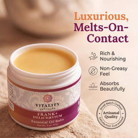 Vitality jar next to a coin showing 2oz size for travel-friendly convenience