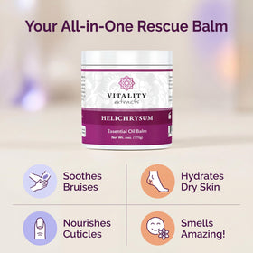 Vitality oils and beeswax ingredients displayed to show natural formulation benefit