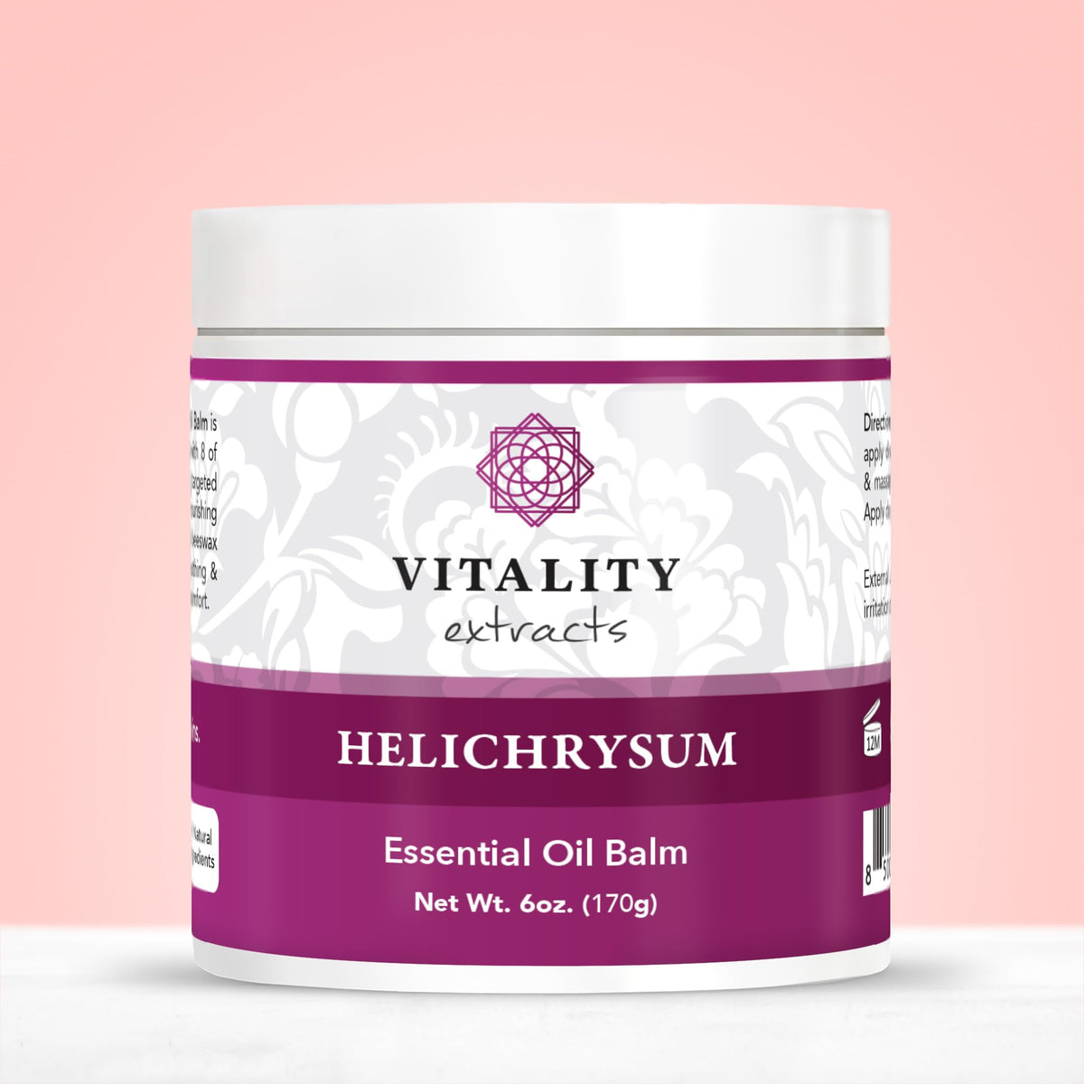 Vitality balm on bathroom shelf in lifestyle setting suggesting everyday routine benefit