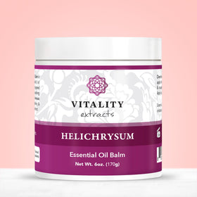 Vitality balm on bathroom shelf in lifestyle setting suggesting everyday routine benefit