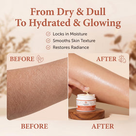 Vitality balm applied on hand demonstrating quick absorption and softening