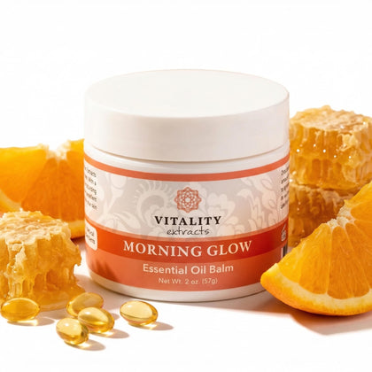 Vitality jar front view showing compact 2oz balm for daily hydration