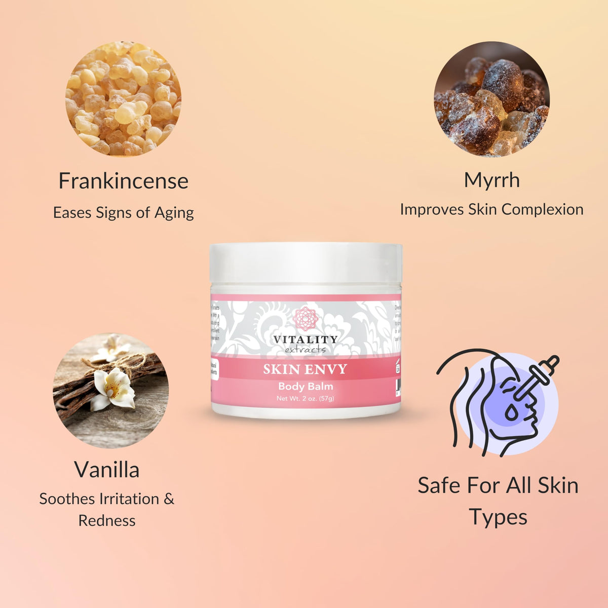 vitality applying balm on hands demonstrating quick absorption benefit