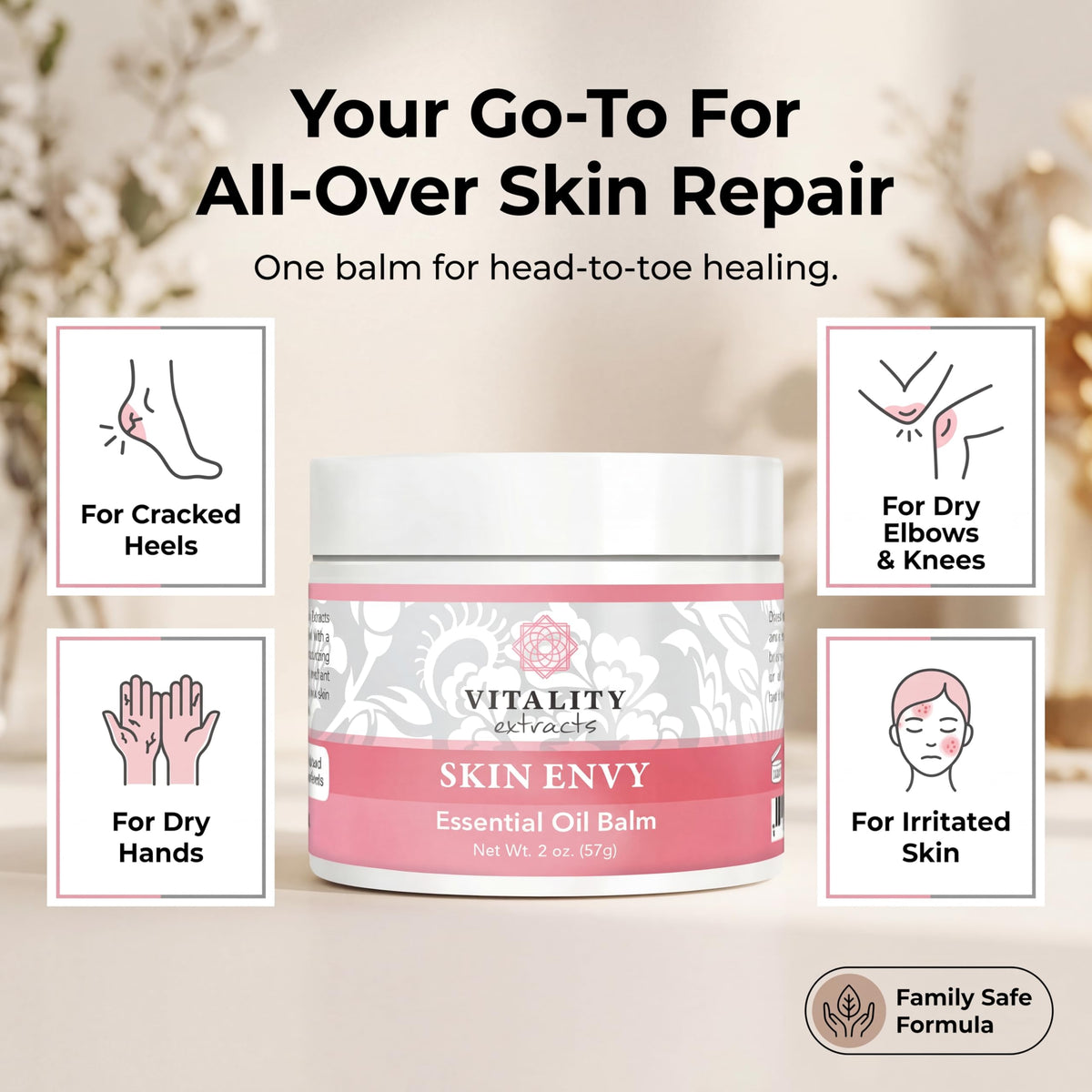 vitality beeswax and carrier oils display showing protective barrier benefit