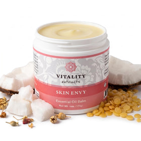 Vitality Skin Envy front jar showing 6oz balm and clear labeling for easy identification