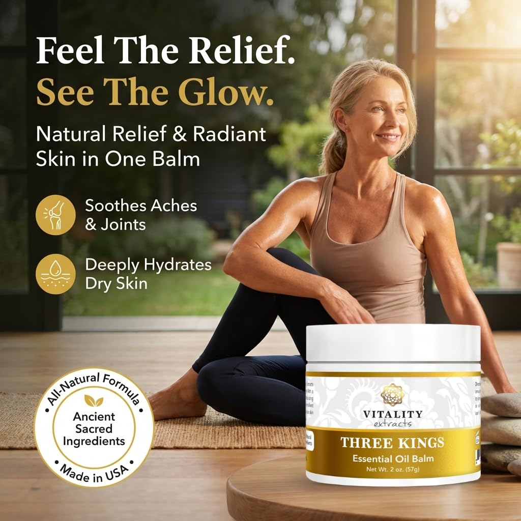 Vitality Three Kings label close-up with ingredient list visible, emphasizing transparent formulation benefit