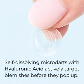 Vitalore patch worn under makeup demonstrating invisible daytime wear benefit