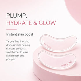 Vitalore patches in use during a morning routine offering mess-free hydration