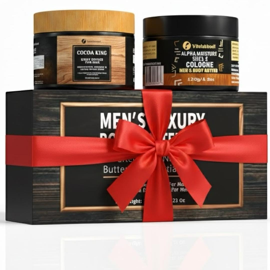 VITALSKINOIL boxed gift set presented ready-to-give with masculine design
