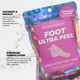 Vitamasques bootie close-up with secure fit for effective exfoliation