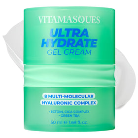 vitamasques front packaging showing gel cream and branding benefit: clean hydration