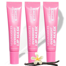 Vitamasques front packaging showing vanilla lip mask for hydrating lips