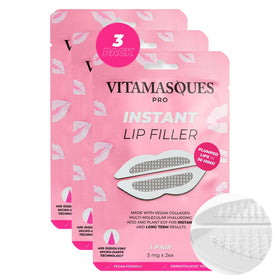 Vitamasques front packaging showing three-pair kit and benefits
