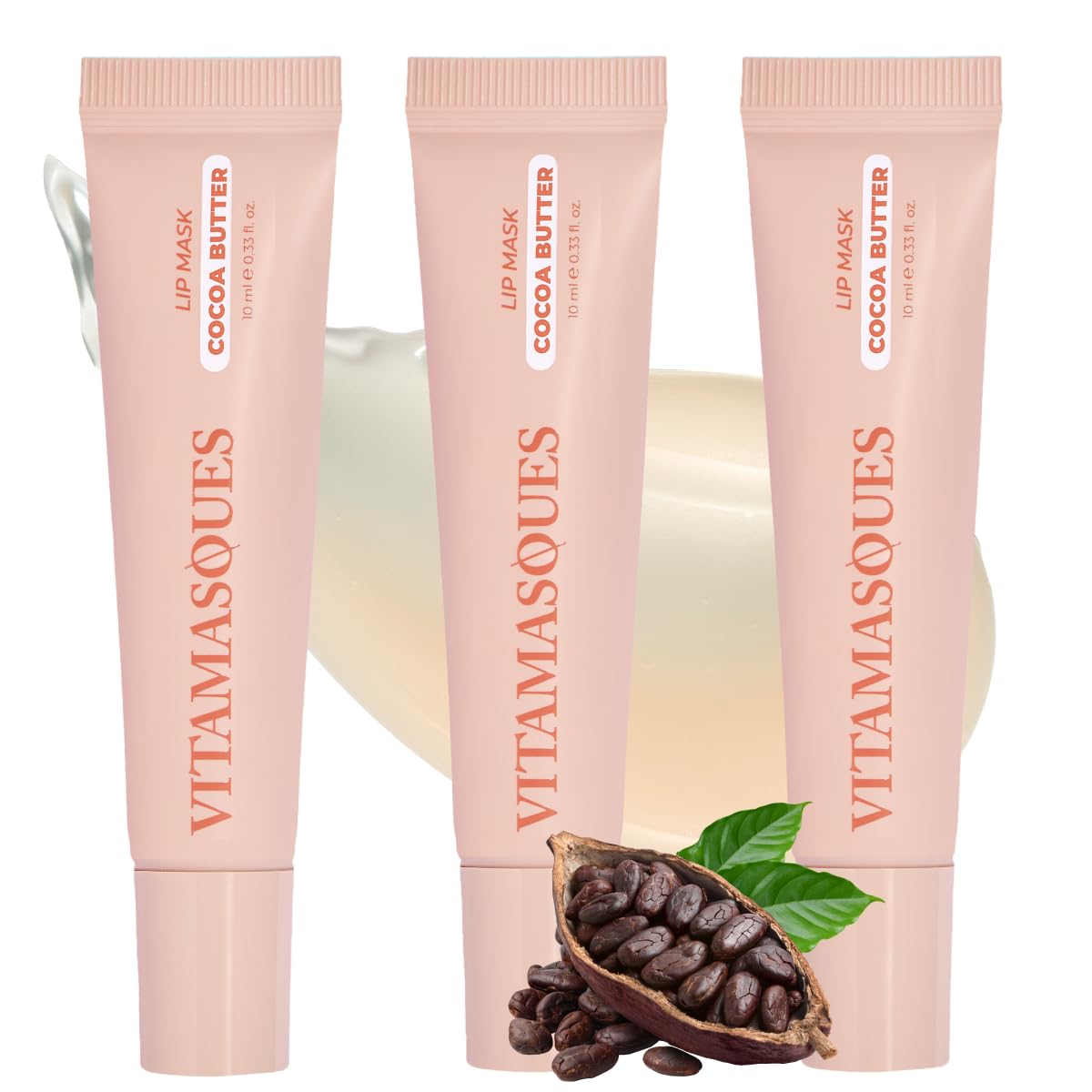 Vitamasques front packaging showing product benefits and cocoa scent