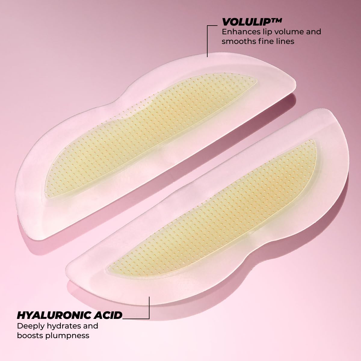 Vitamasques patch applied on lips demonstrating quick 30-minute use