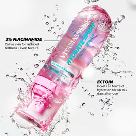Vitamasques toner drops on hand showing lightweight texture and quick absorption