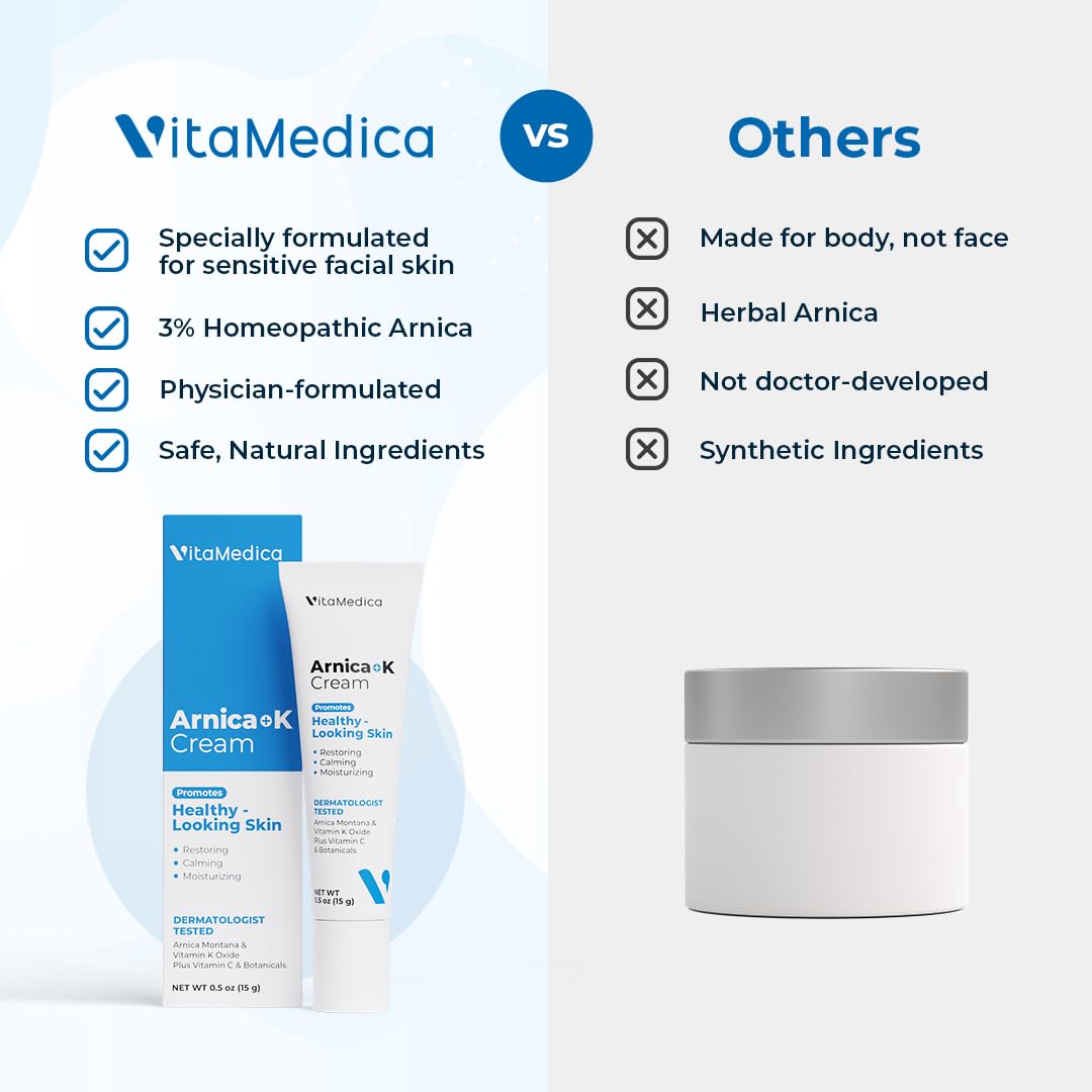 VitaMedica tube on a bathroom counter in a lifestyle shot showing daily routine use