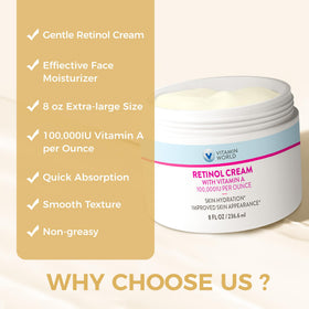 Close-up of Vitamin World product label highlighting retinyl palmitate and ingredient clarity