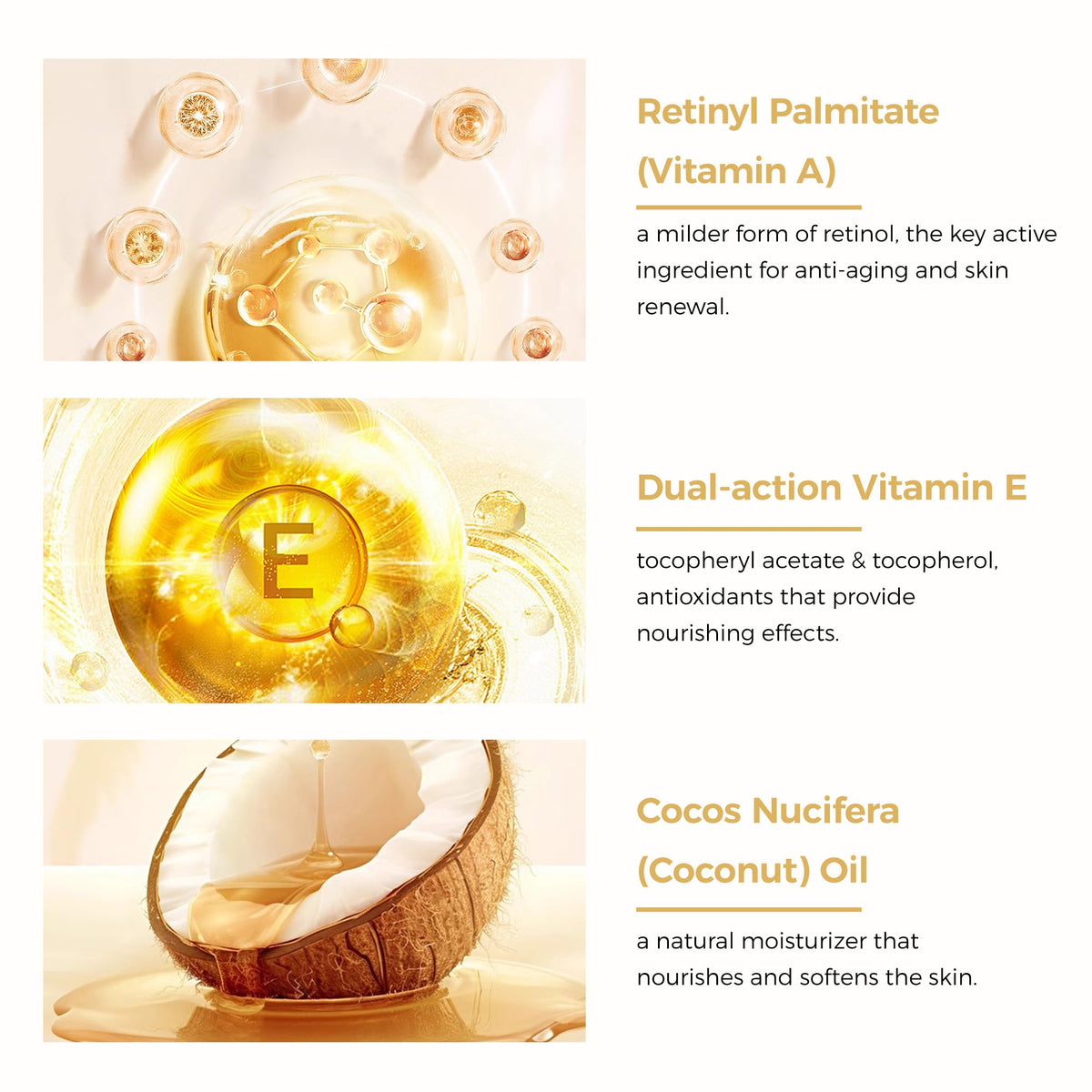 Vitamin World cream texture close-up showing smooth lotion and quick absorption benefit